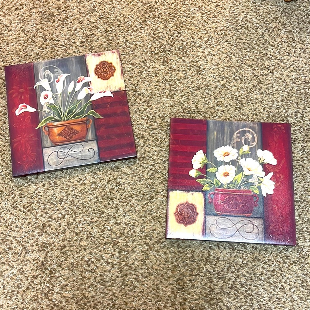 Floral wall hanging art